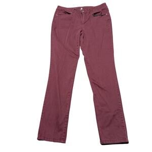 LIz Claiborne Women's Size 6 (32x30) Maroon‎ Burgundy Pants Straight Leg Stretch